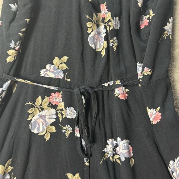 Abercrombie & Fitch Women's Navy Blue Floral Button Front Dress Size Small - Picture 8 of 10